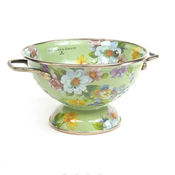 MacKenzie-Childs Green Flower Market Everyday Bowls Set w/ Small Colander 4Pc - Picture 5 of 12